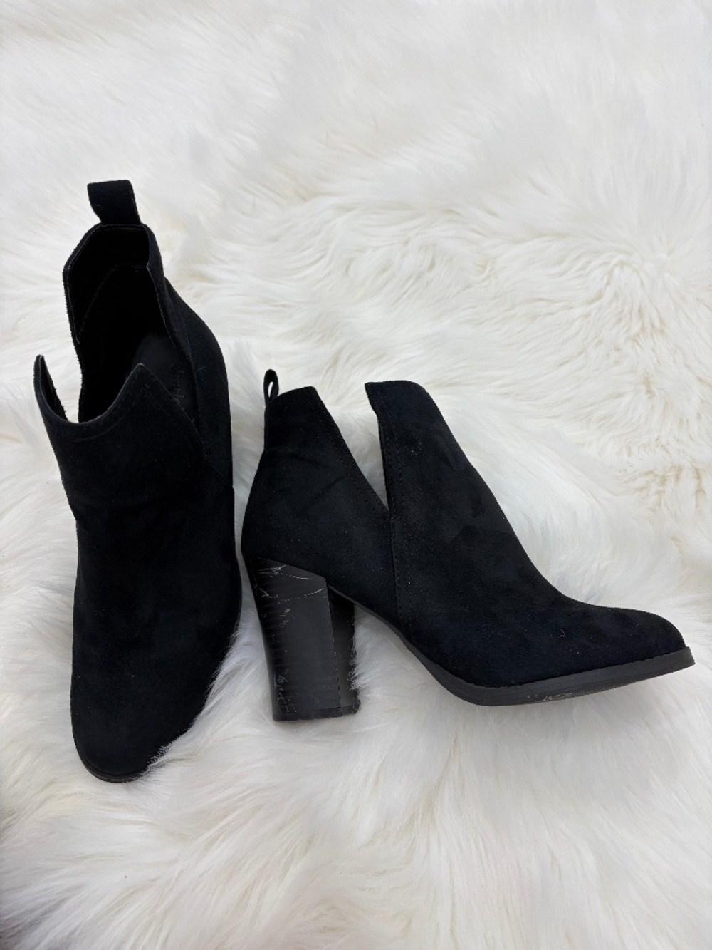 Charlotte Russe Black Suede Booties - Size 9